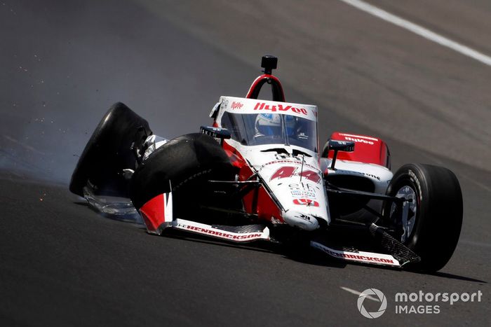 Katherine Legge, Rahal Letterman Lanigan Racing Honda, accidente