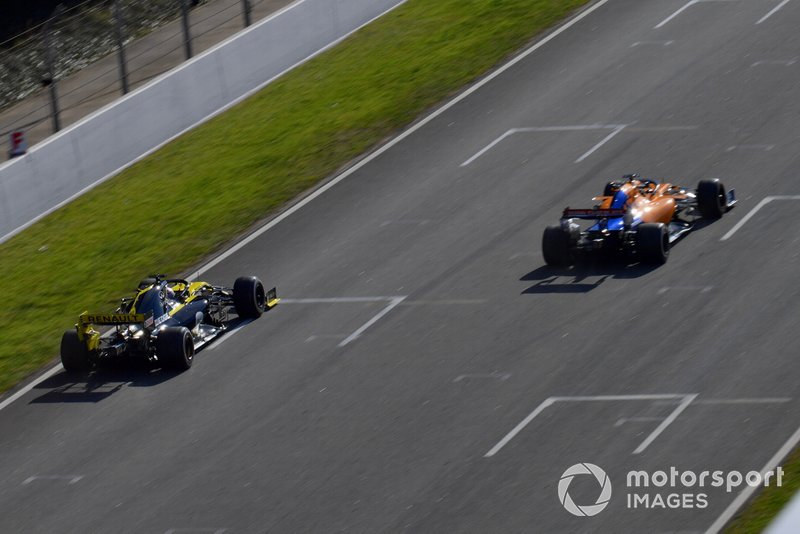 Daniel Ricciardo, Renault F1 Team R.S. 19 y Lando Norris, McLaren MCL34