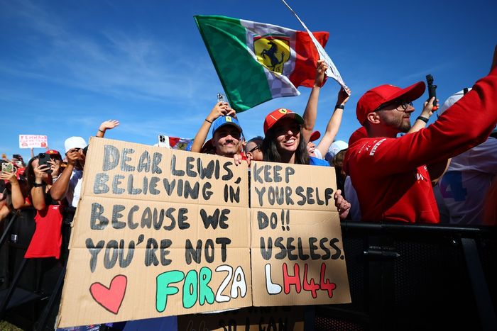 Fans of Lewis Hamilton, Ferrari