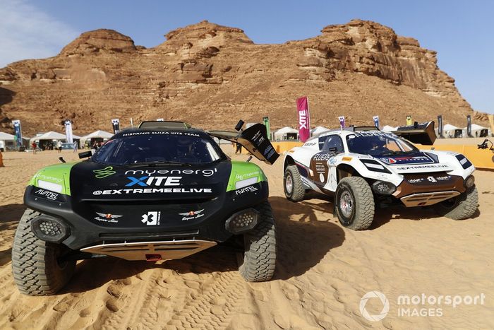 Christine 'GZ' Giampaoli Zonca, Oliver Bennett, Hispano Suiza Xite Energy Team, y Catie Munnings, Timmy Hansen, Andretti United Extreme E