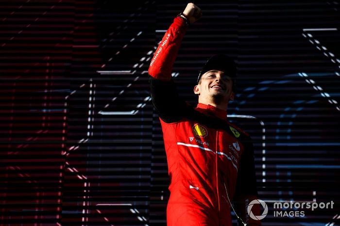 Podio: ganador Charles Leclerc, Ferrari