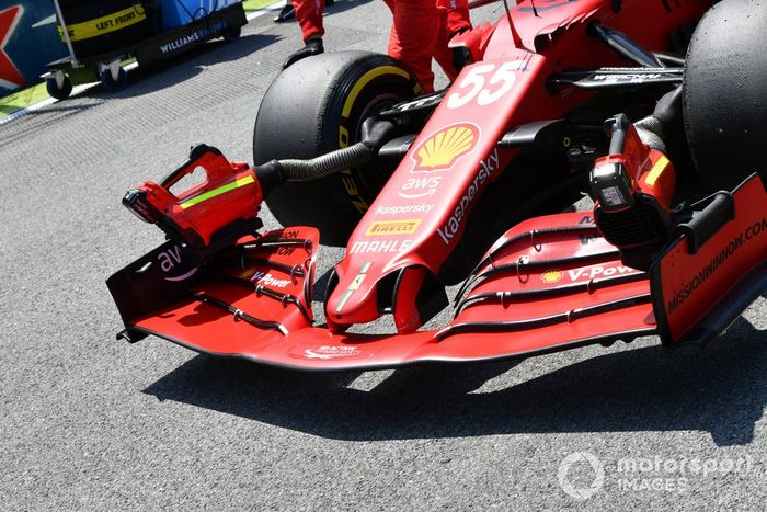 El morro de Carlos Sainz Jr., Ferrari SF21