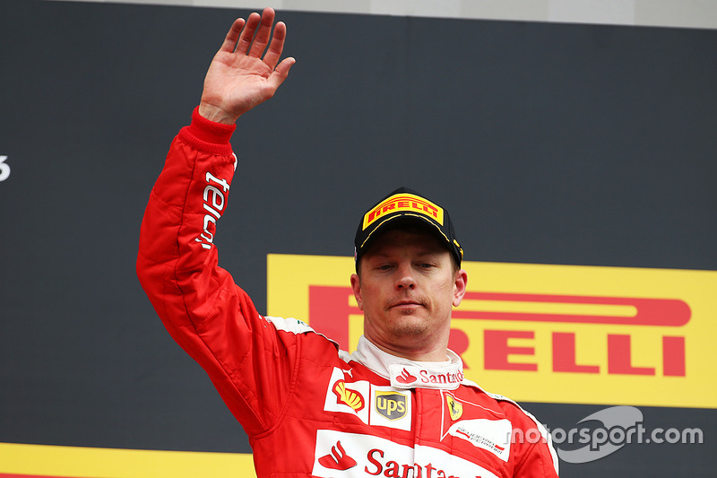 Kimi Raikkonen, Ferrari festeggia il suo terzo posto sul podio