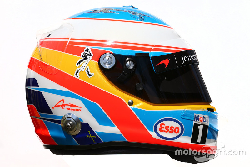 The helmet of Fernando Alonso, McLaren