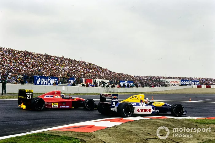 Nigel Mansell, Williams FW14 Renault, Alain Prost, Ferrari 643