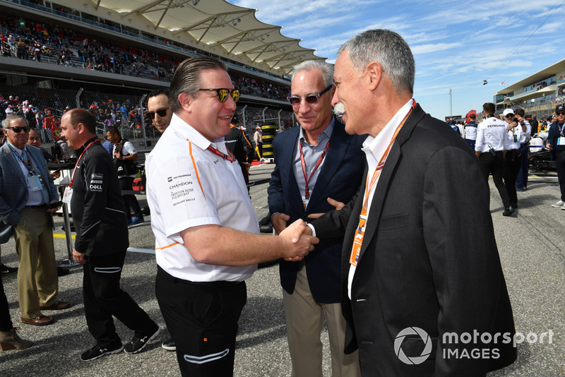 Zak Brown, McLaren Racing CEO, Chase Carey, Chief Executive Officer Formula One Group