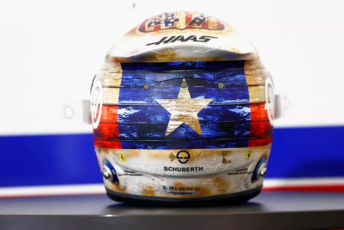 Casco especial de Mick Schumacher, Haas F1 para el GP de Estados Unidos