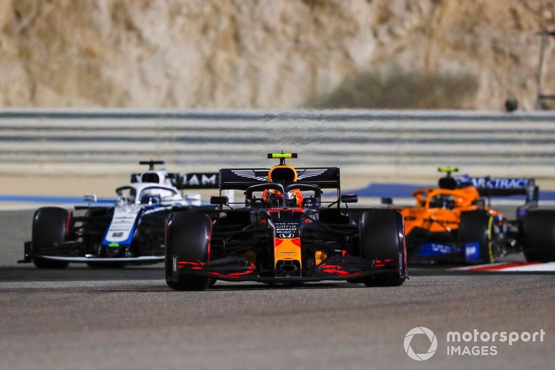 Alex Albon, Red Bull Racing RB16, Jack Aitken, Williams FW43, Lando Norris, McLaren MCL35