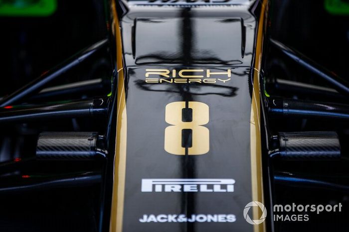 Funda de nariz de Haas sin el logotipo de Rich Energy