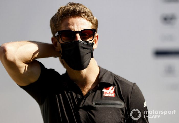 Romain Grosjean, Haas F1 en la conferencia de prensa