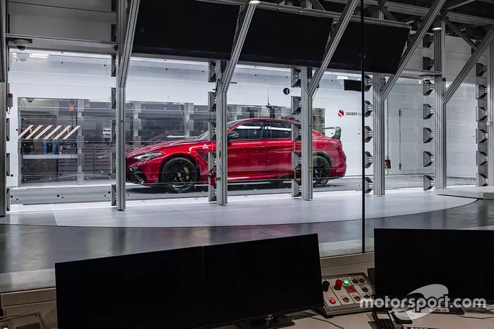 Alfa Romeo Giulia GTAm nella galleria del vento della Sauber