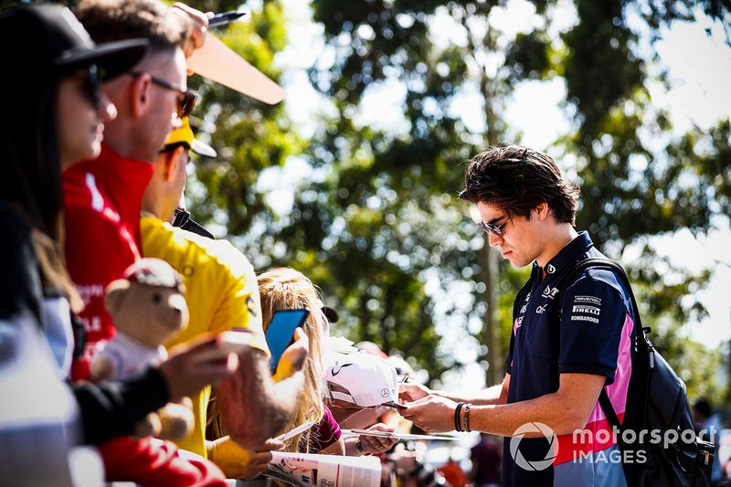 Lance Stroll, Racing Point signs an autograph for a fan