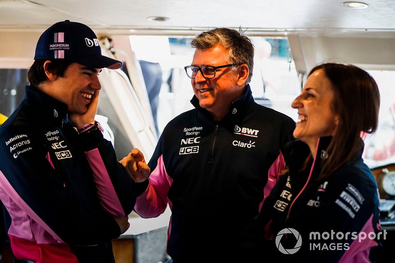 Lance Stroll, Racing Point and Otmar Szafnauer, team principal, Racing Point on the way to the Federation Square event