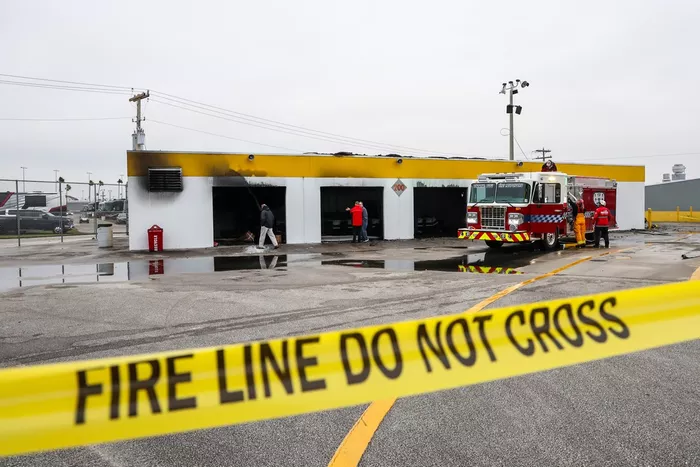 Fire in the Daytona garage area