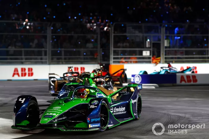 Robin Frijns, Envision Racing, Audi e-tron FE07 Antonio Felix da Costa, DS Techeetah, DS E-Tense FE21and Jean-Eric Vergne, DS Techeetah, DS E-Tense FE21