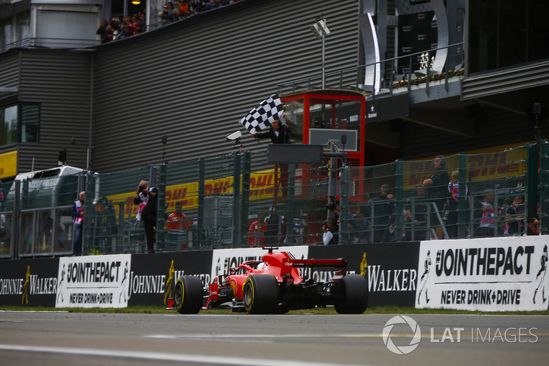 Sebastian Vettel, Ferrari SF71H, finis pertama