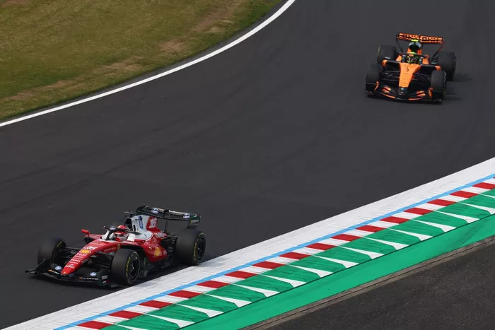 Charles Leclerc, Ferrari; Lando Norris, McLaren