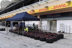 Mécanicien Williams et pneus Pirelli