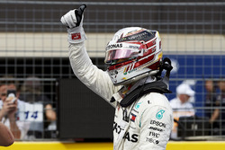 Pole man Lewis Hamilton, Mercedes AMG F1, celebrates