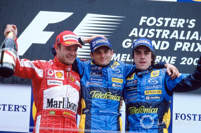 2005: 1. Giancarlo Fisichella, 2. Rubens Barrichello, 3. Fernando Alonso