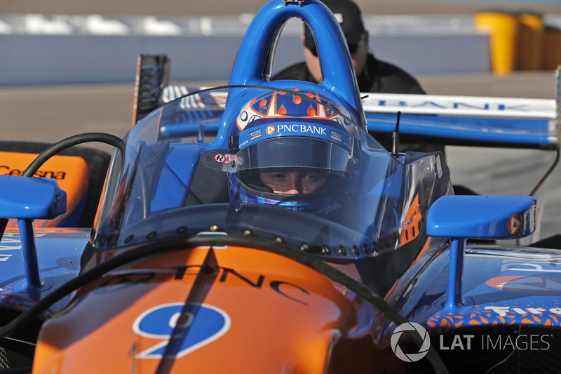 Scott Dixon, Chip Ganassi Racing Honda, teste le pare-brise