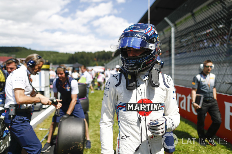 Lance Stroll, Williams FW41, arrive sur la grille