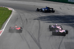 Sergio Perez, Sahara Force India VJM10, Esteban Ocon, Sahara Force India VJM10 and Sebastian Vettel,