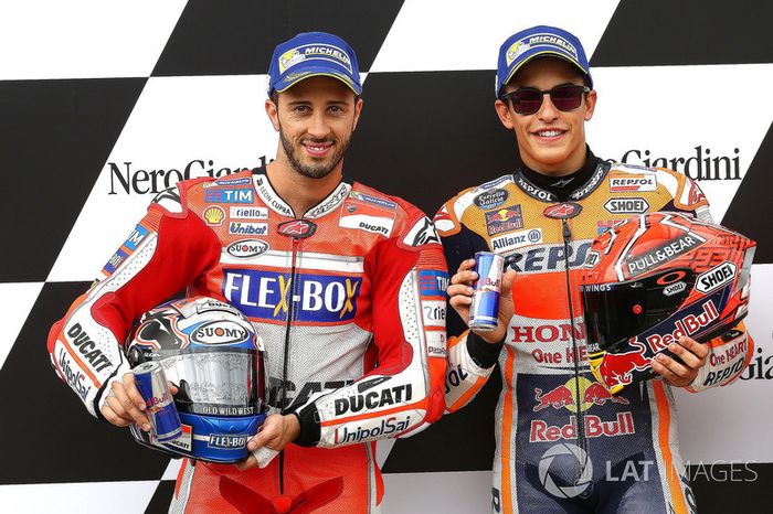 Segundo puesto Andrea Dovizioso, Ducati Team, ganador de la pole Marc Márquez, Repsol Honda Team