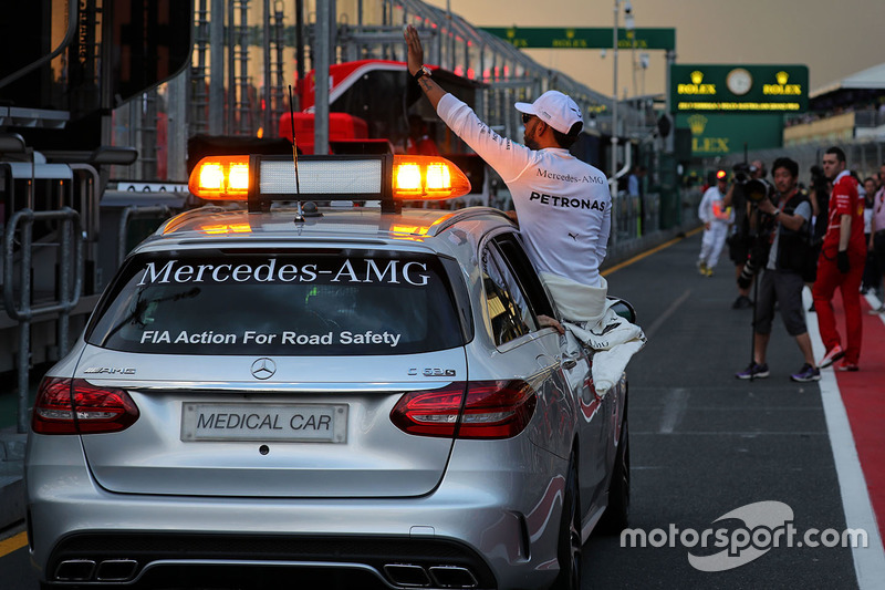 Lewis Hamilton, Mercedes, feiert seine Pole-Position