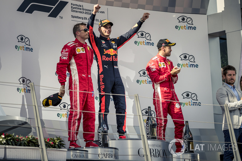 GP de Austria: 1º Verstappen, 2º Raikkonen, 3º Vettel