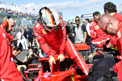 Sebastian Vettel, Ferrari SF71H sur la grille