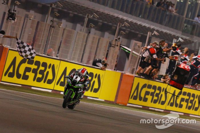 Bandera a cuadros para Jonathan Rea, Kawasaki Racing