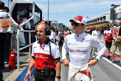 Josef Leberer, Sauber Trainer and Charles Leclerc, Sauber