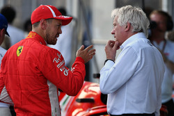Sebastian Vettel, Ferrari and Charlie Whiting, FIA Delegate