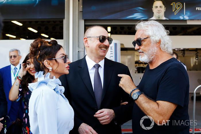 President of Azerbaijan Ilham Aliyev and First Lady Mehriban Aliyeva, Flavio Briatore