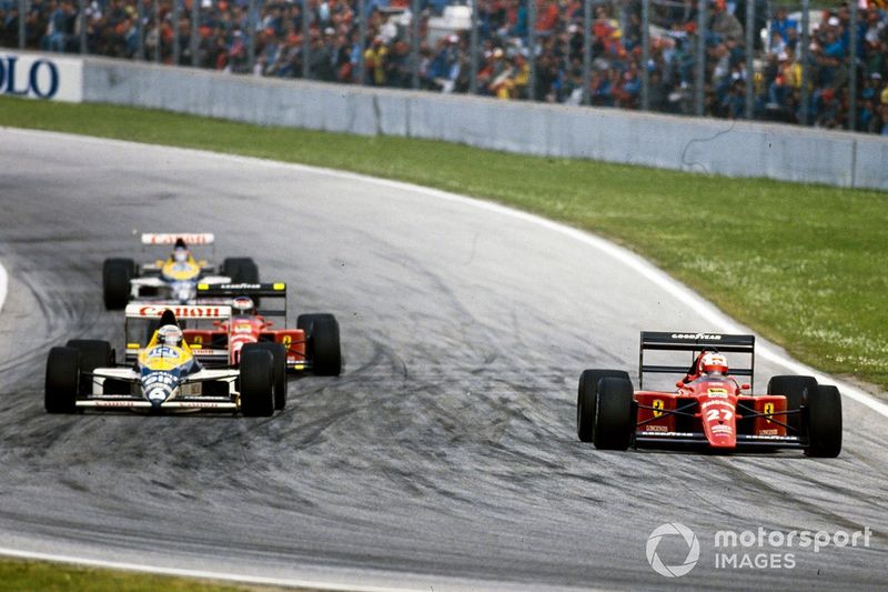 Nigel Mansell, Ferrari 640, Riccardo Patrese, Williams FW12C Renault, Gerhard Berger, Ferrari 640, Thierry Boutsen, Williams FW12C Renault