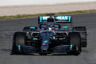 Lewis Hamilton, Mercedes-AMG F1 W10 met aerosensoren