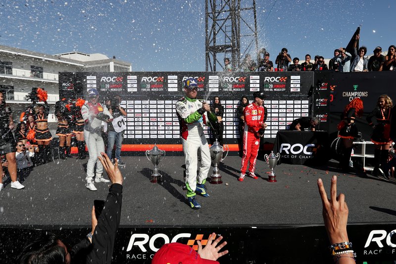 Winner Benito Guerra (MEX) celebrates on the podium