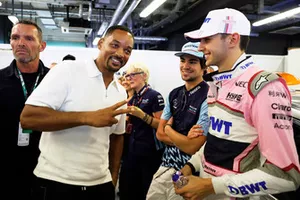 Will Smith parle avec Lance Stroll, Williams Racing et Esteban Ocon, Racing Point Force India avant la parade des pilotes