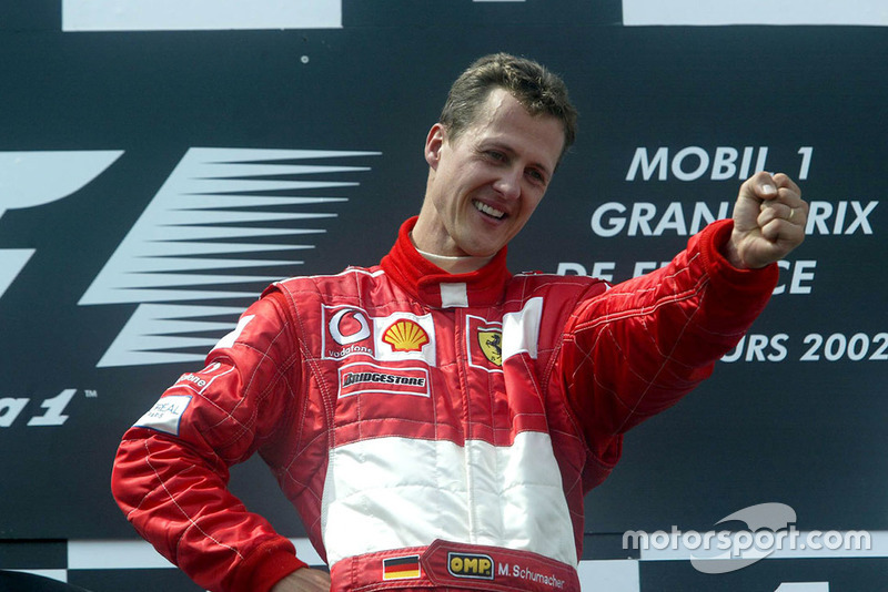 Podium : le vainqueur Michael Schumacher, Ferrari