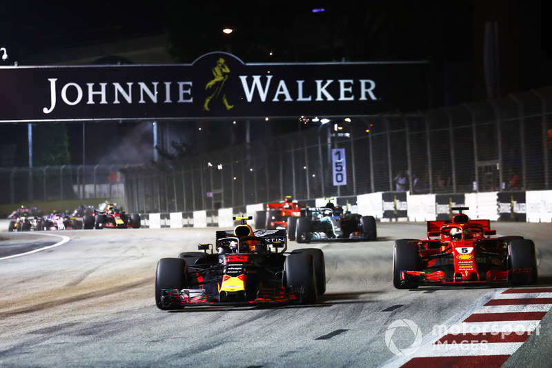 Max Verstappen, Red Bull Racing RB14, duel dengan Sebastian Vettel, Ferrari SF71H