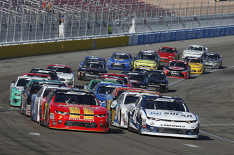 Ross Chastain, Chip Ganassi Racing, Chevrolet Camaro DC Solar and Justin Allgaier, JR Motorsports, Chevrolet Camaro BRANDT Professional Agriculture