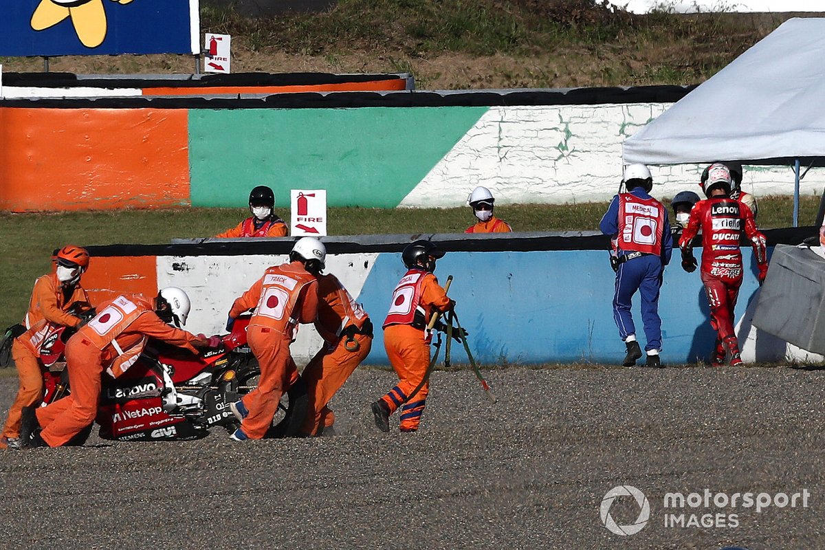 Francesco Bagnaia, Ducati Team after crash