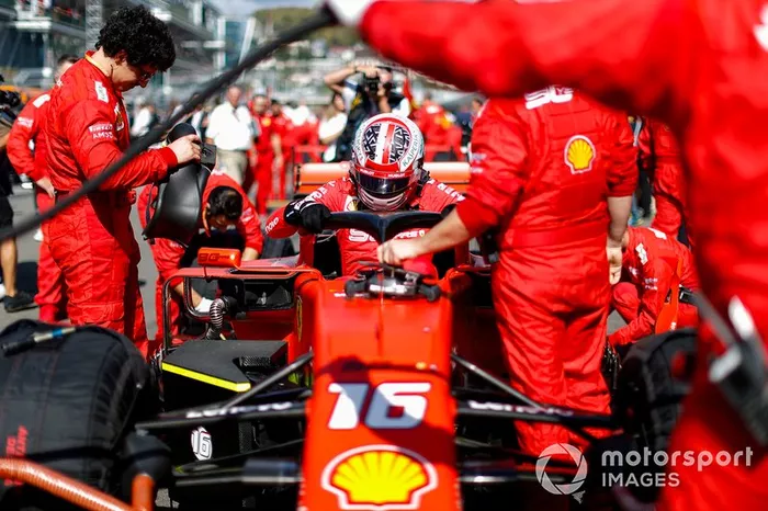 Charles Leclerc, Ferrari, on the grid