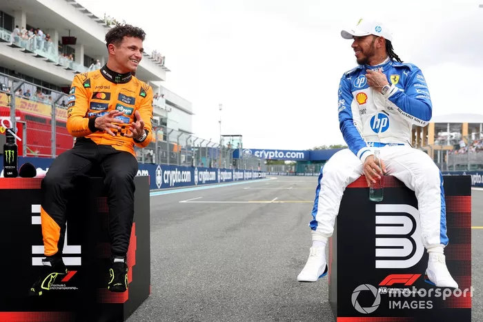 Lewis Hamilton, Ferrari, Lando Norris, McLaren