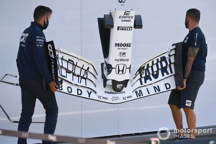 El ala delantera del AlphaTauri AT01