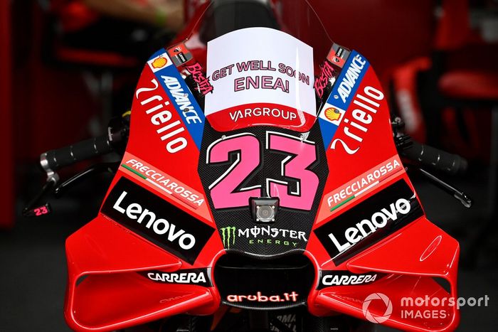 Enea Bastianini, moto del equipo Ducati