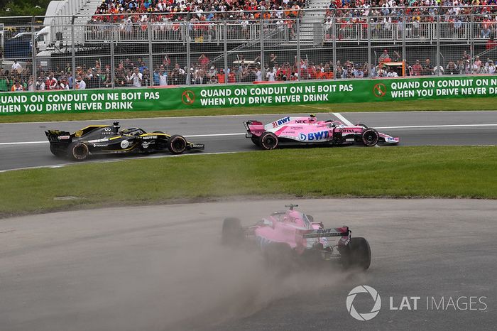 Sergio Pérez, Force India VJM11 sale de la pista