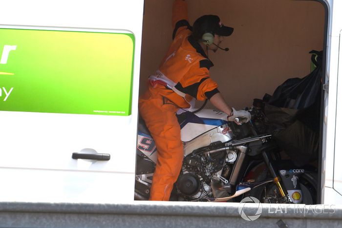 Petrucci's crashed bike