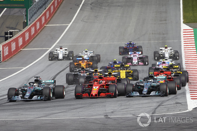 Льюіс Хемілтон, Mercedes AMG F1 W09, Себастьян Феттель, Ferrari SF71H, Валттері Боттас, Mercedes AMG F1 W09
